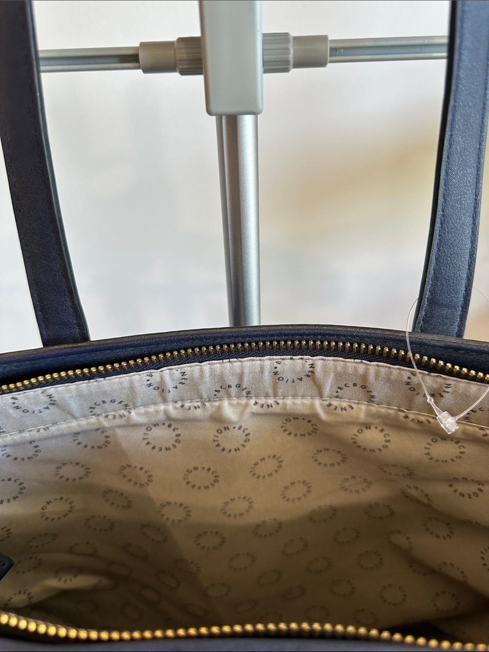 BCBGeneration Navy Tote with Gold Accent - Picture 6 of 13